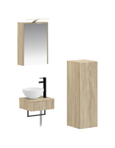 Set di Armadi da Bagno 4 pcs Rovere Sonoma 43 x 16 x 62,5 cm