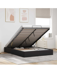 Letto ottomano Nero 153 x 203 cm Velluto
