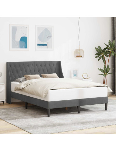 Struttura del letto con testiera Grigio scuro Velluto