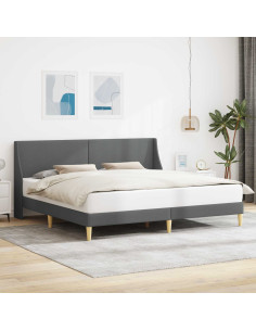 Struttura del letto Grigio Scuro 183 x 213 cm Tessuto