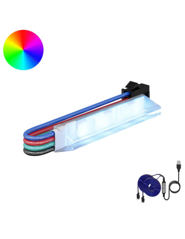 Striscia LED 12 pcs Nero e Multicolore 1745 mm Rame e plastica