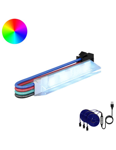 Striscia LED 12 pcs Nero e Multicolore 1745 mm Rame e plastica