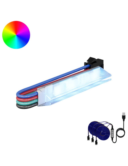 Striscia LED 12 pcs Nero e Multicolore 1745 mm Rame e plastica