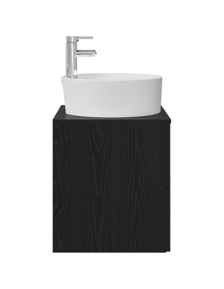 Mobile Lavabo da Parete Rovere Nero 49,5 x 44,5 x 65 cm