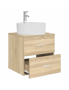 Mobile Lavabo da Parete Rovere Sonoma 49,5 x 44,5 x 65 cm 2