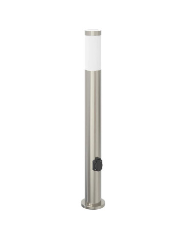 Lampada a paletto con presa elettrica 80 cm Acciaio Inox IP44