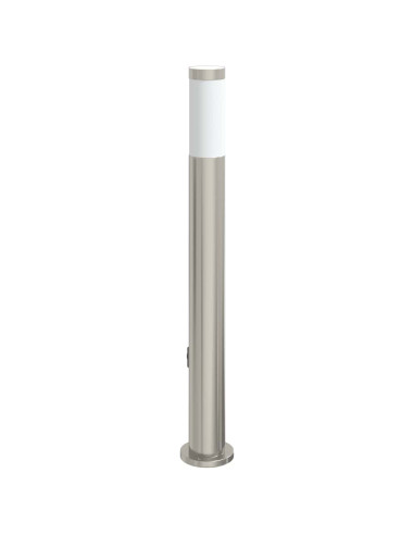 Lampada a paletto con presa elettrica 80 cm Acciaio Inox IP44