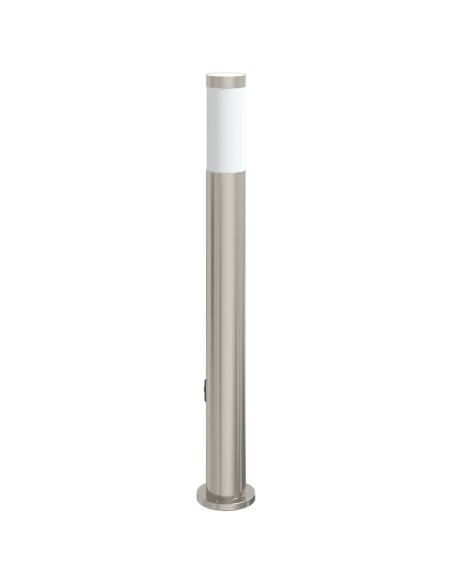 Lampada a paletto con presa elettrica 80 cm Acciaio Inox IP44