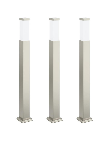 Lampioni a palo 3 pz 80 cm Acciaio Inox IP44