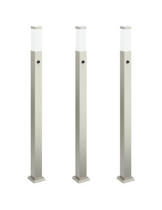 Lampioni a paletto con sensore 3 pz 110 cm Acciaio Inox IP44 2