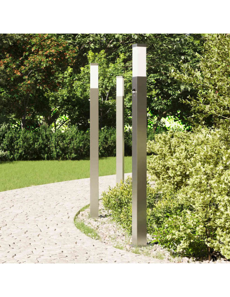 Lampioni a paletto con sensore 3 pz 110 cm Acciaio Inox IP44