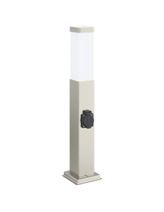 Lampada a paletto con presa elettrica 50 cm Acciaio Inox IP44 2