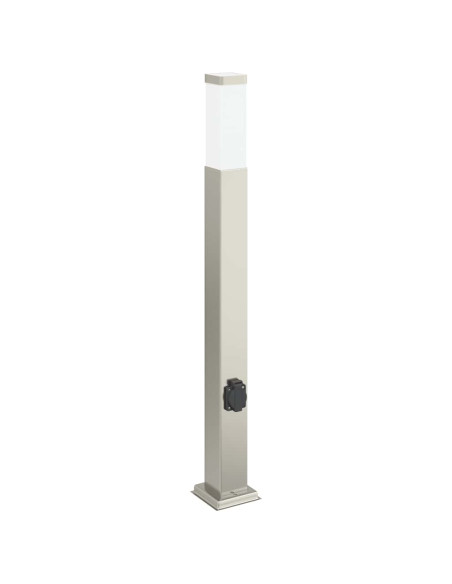 Lampada a paletto con presa elettrica 80 cm Acciaio Inox IP44