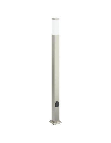 Lampada a paletto con presa elettrica 110 cm Acciaio Inox IP44