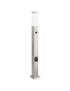Lampada a paletto con sensore e presa 80 cm Acciaio Inox IP44 2