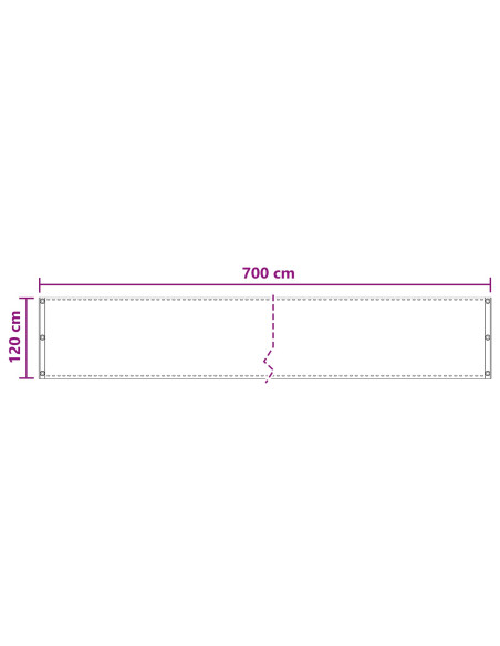 Schermo da balcone Sabbia 120 x 700 cm HDPE e alluminio