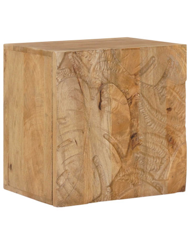 Comodino a muro fatto a mano Marrone Teak 40x30x40 cm