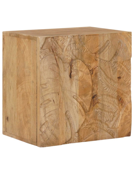 Comodino a muro fatto a mano Marrone Teak 40x30x40 cm