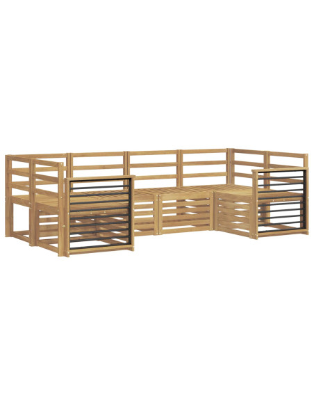 Set di divani da esterno 6 pcs Bianco 245 x 128,5 x 73 cm