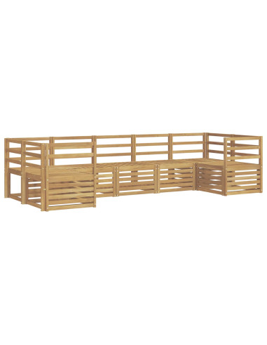 Set di divani da esterno 7 pcs Bianco 304 x 126,5 x 73 cm
