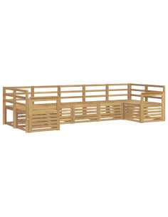 Set di divani da esterno 7 pcs Bianco 304 x 128,5 x 73 cm 2