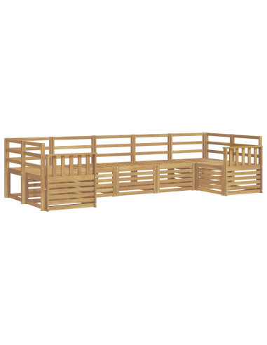 Set di divani da esterno 7 pcs Bianco 304 x 128,5 x 73 cm