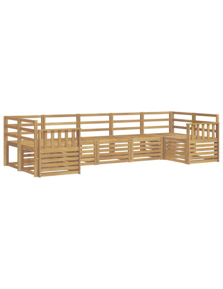 Set di divani da esterno 7 pcs Bianco 304 x 128,5 x 73 cm