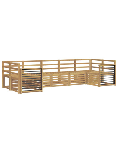 Set di divani da esterno 7 pcs Bianco 304 x 128,5 x 73 cm