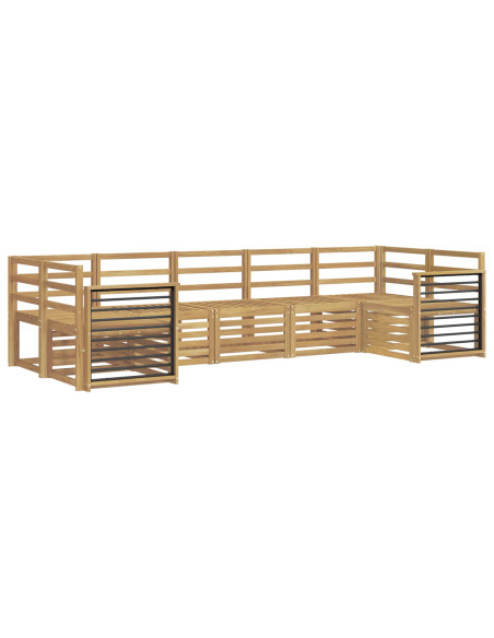 Set di divani da esterno 7 pcs Bianco 304 x 128,5 x 73 cm