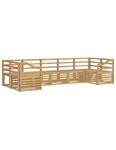 Set di divani da esterno 7 pcs Bianco 304 x 126,5 x 73 cm 2