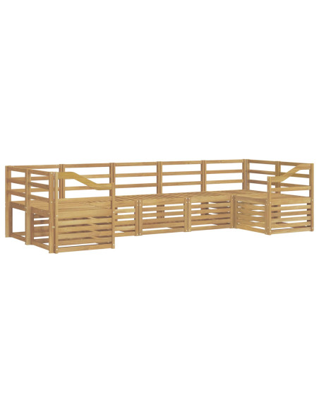 Set di divani da esterno 7 pcs Bianco 304 x 126,5 x 73 cm