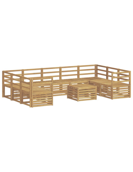 Set di divani da esterno 10 pcs Bianco 59 x 59 x 37 cm