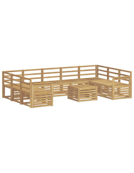 Set di divani da esterno 10 pcs Bianco 59 x 59 x 37 cm