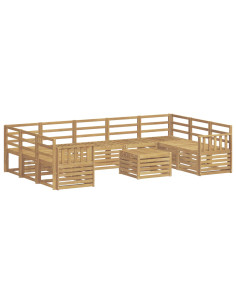 Set di divani da esterno 10 pcs Bianco 59 x 59 x 37 cm 2