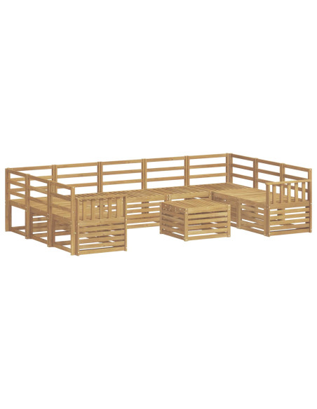 Set di divani da esterno 10 pcs Bianco 59 x 59 x 37 cm