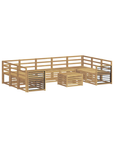 Set di divani da esterno 10 pcs Bianco 59 x 59 x 37 cm
