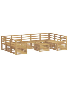 Set di divani da esterno 10 pcs Bianco 59 x 59 x 37 cm 2