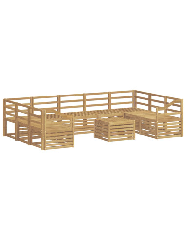 Set di divani da esterno 10 pcs Bianco 59 x 59 x 37 cm