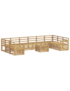 Set di divani da esterno 11 pcs Bianco 59 x 59 x 37 cm 2