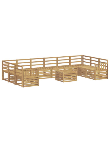 Set di divani da esterno 11 pcs Bianco 59 x 59 x 37 cm