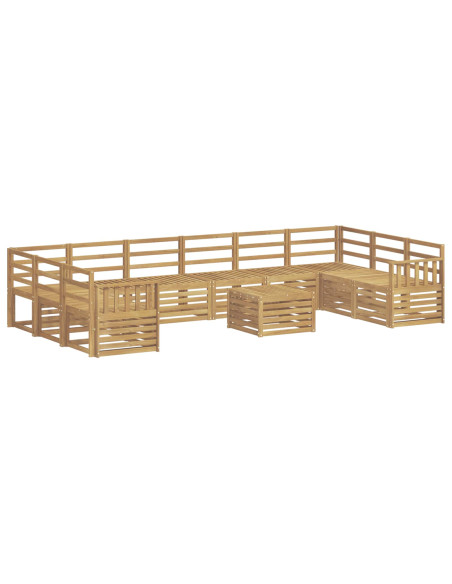 Set di divani da esterno 11 pcs Bianco 59 x 59 x 37 cm