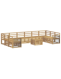 Set di divani da esterno 11 pcs Bianco 59 x 59 x 37 cm 2