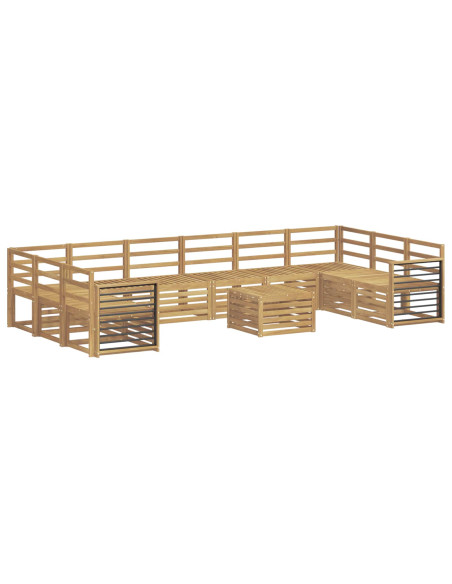 Set di divani da esterno 11 pcs Bianco 59 x 59 x 37 cm