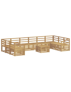 Set di divani da esterno 11 pcs Bianco 59 x 59 x 37 cm 2