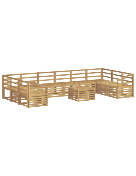 Set di divani da esterno 11 pcs Bianco 59 x 59 x 37 cm