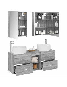 Set di mobili per il bagno 5 pcs Sonoma grigio 2