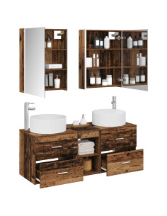 Set di mobili per il bagno 5 pcs Legno antico 2