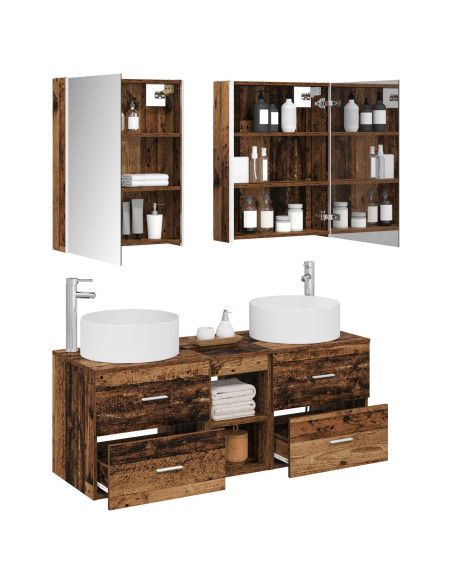 Set di mobili per il bagno 5 pcs Legno antico