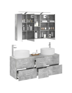 Set di mobili per il bagno 4 pcs Grigio Cemento 2