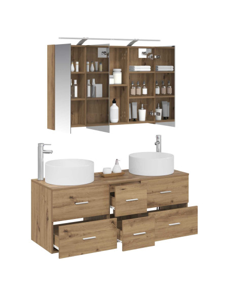 Set di mobili per il bagno 4 pcs Rovere Artigianale